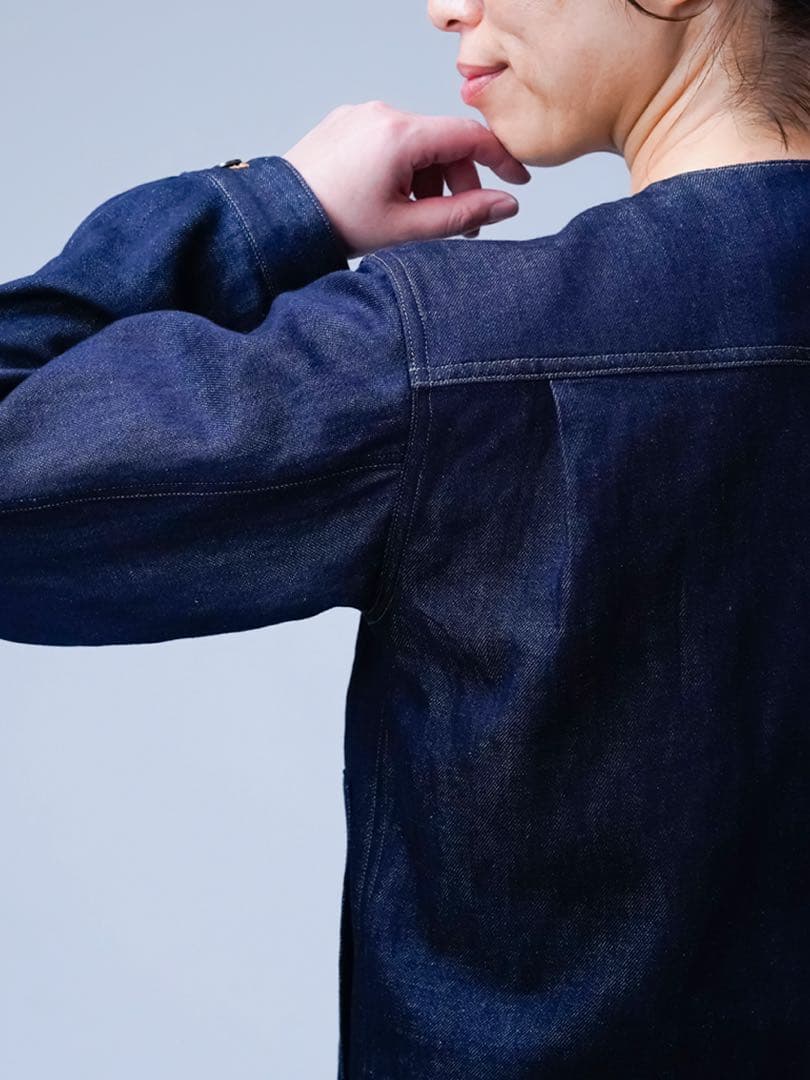 wafu. / ワフリネン ❤︎ リネンデニムノーカラージャケット ❤︎ 試着のみ♪