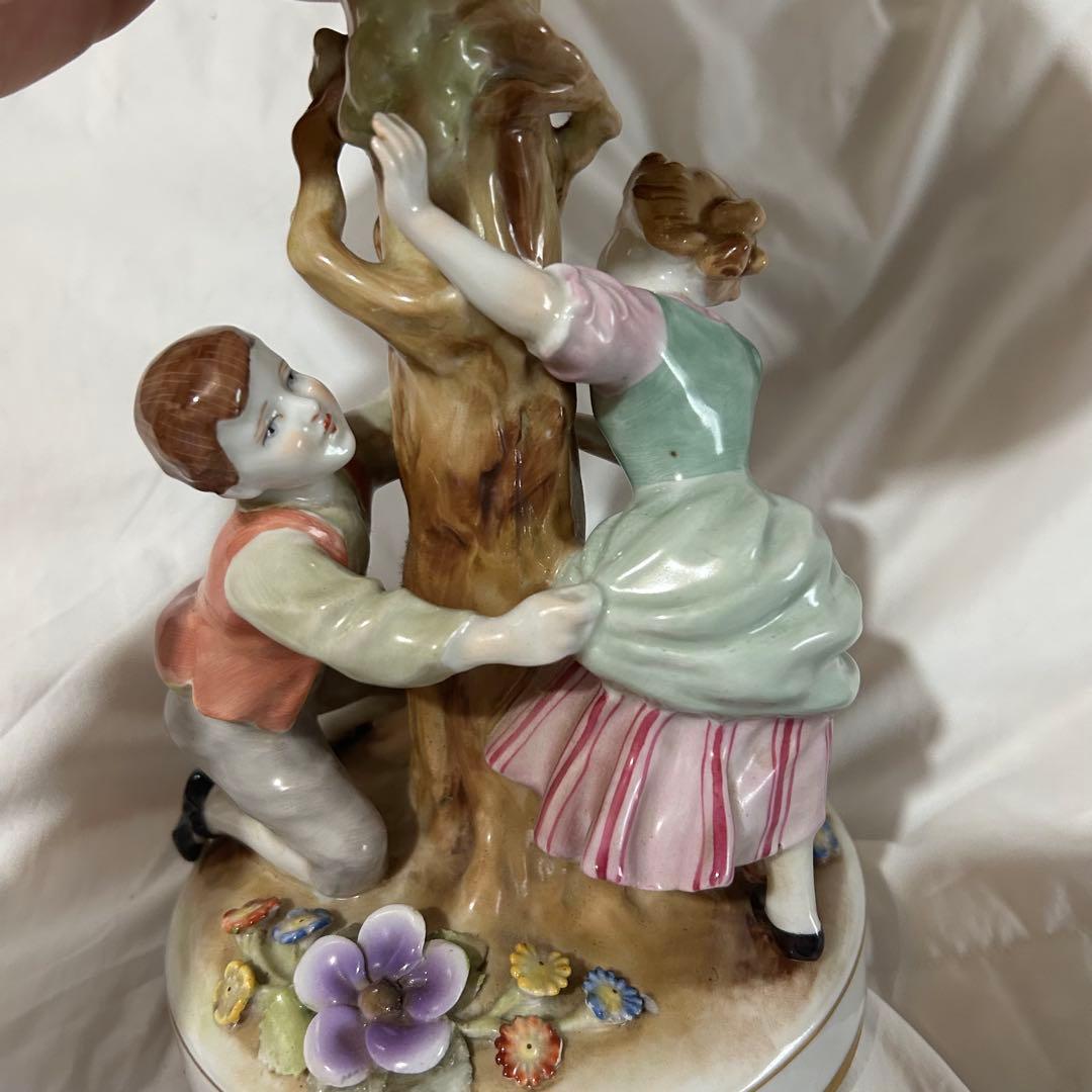 MADE in GDR フォン・シアーホルツ 色絵人物 スタンドライト ランプ