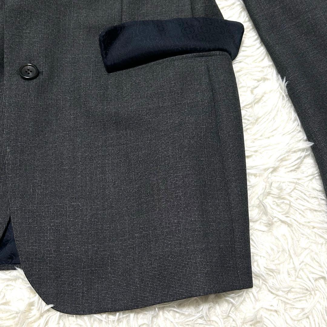 グッチ　スーツセットアップ　46R グレー系　裏地総柄　インターロッキング