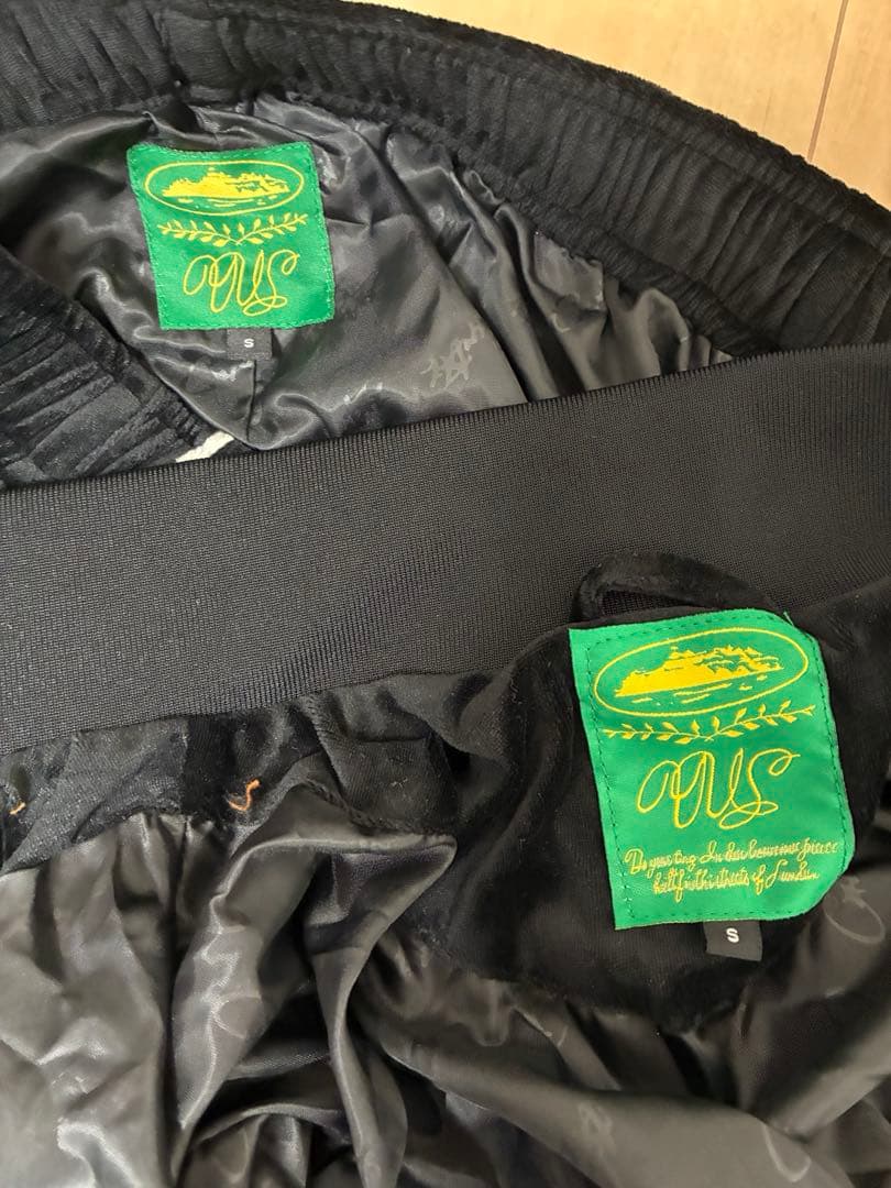 即日発送　corteizセットアップ ベロア　ブラック　Sサイズ　コーテイズ