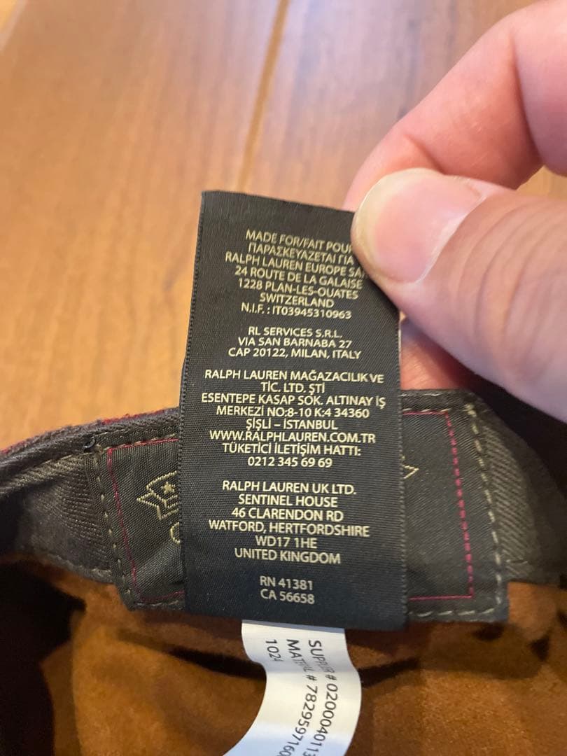 Ralph Lauren 赤黒チェック キャスケット サイズL/G（61㎝）