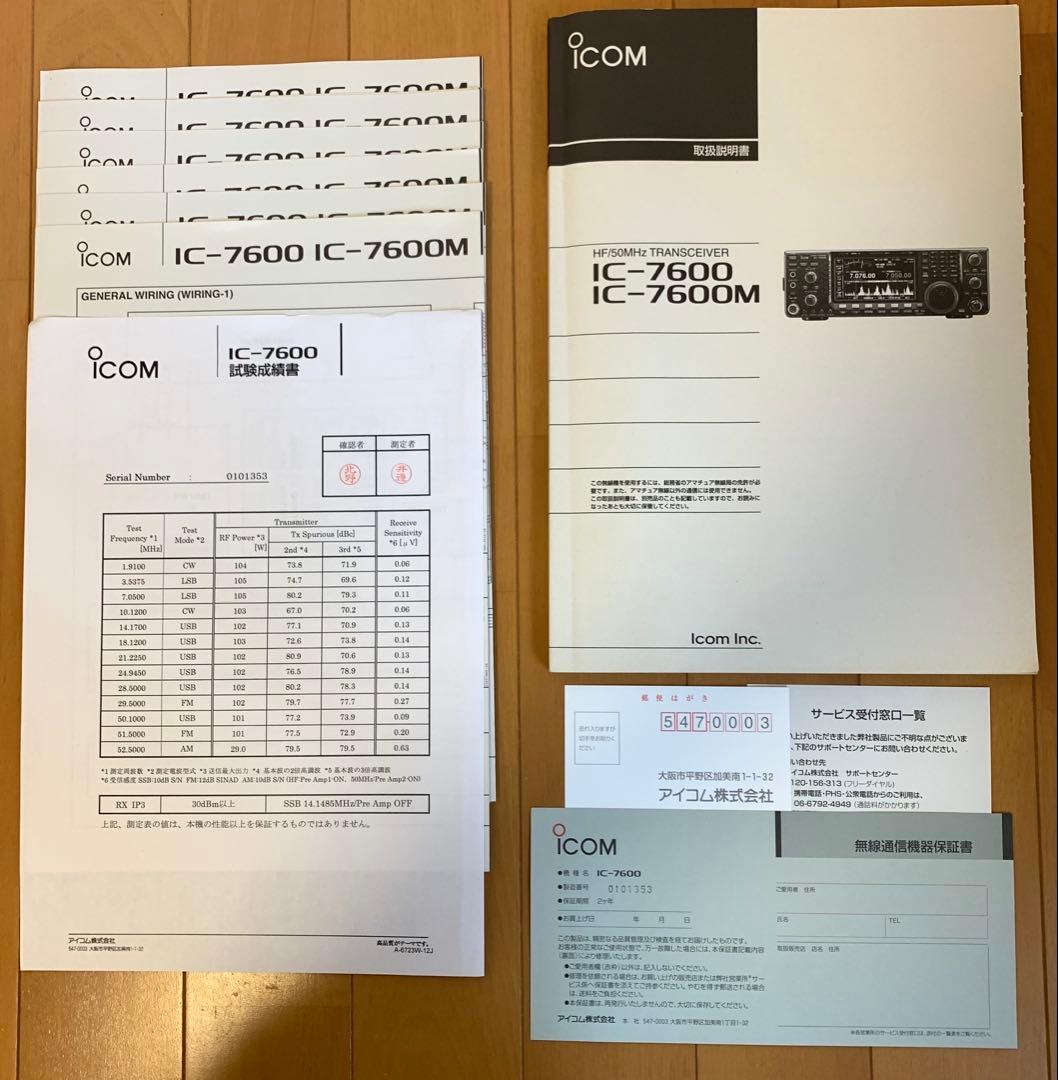 ICOM IC-7600 HF/50Mhz帯 アマチュア無線機
