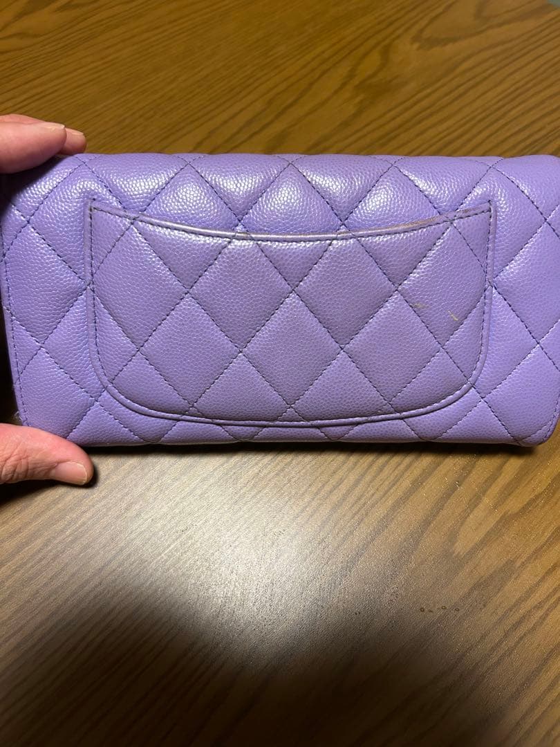 CHANEL パープル キルティング 長財布