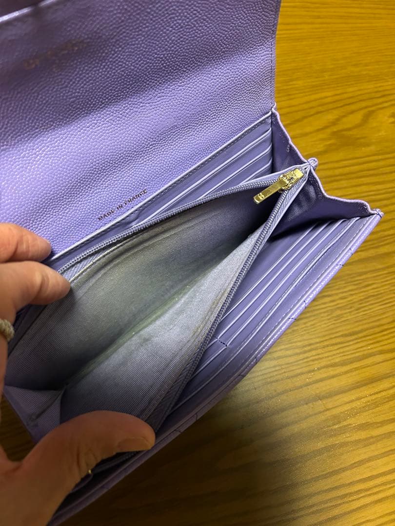 CHANEL パープル キルティング 長財布