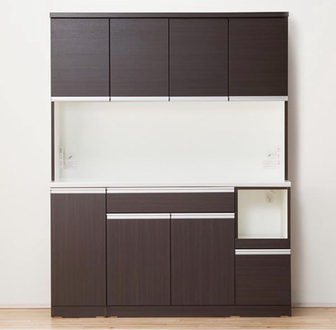 早い者勝ち！　ニトリ　キッチンボード　レジューム　150 ダークブラウン　食器棚