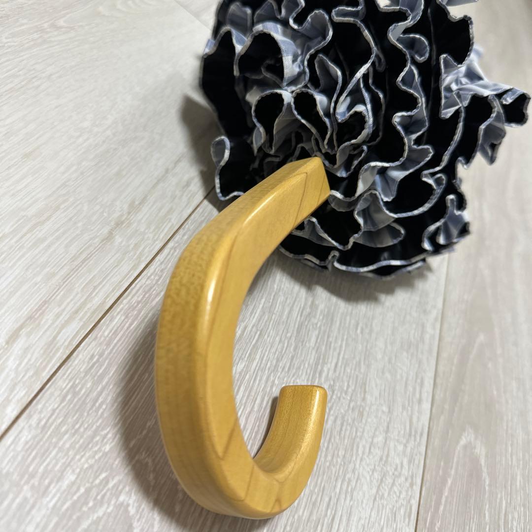 【みみとん様用】サンバリア100 ストライプ柄2段折フリル日傘