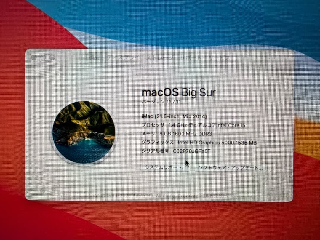 Macデスクトップ Apple iMac (21.5-inch, Mid 2014)SSD500GB