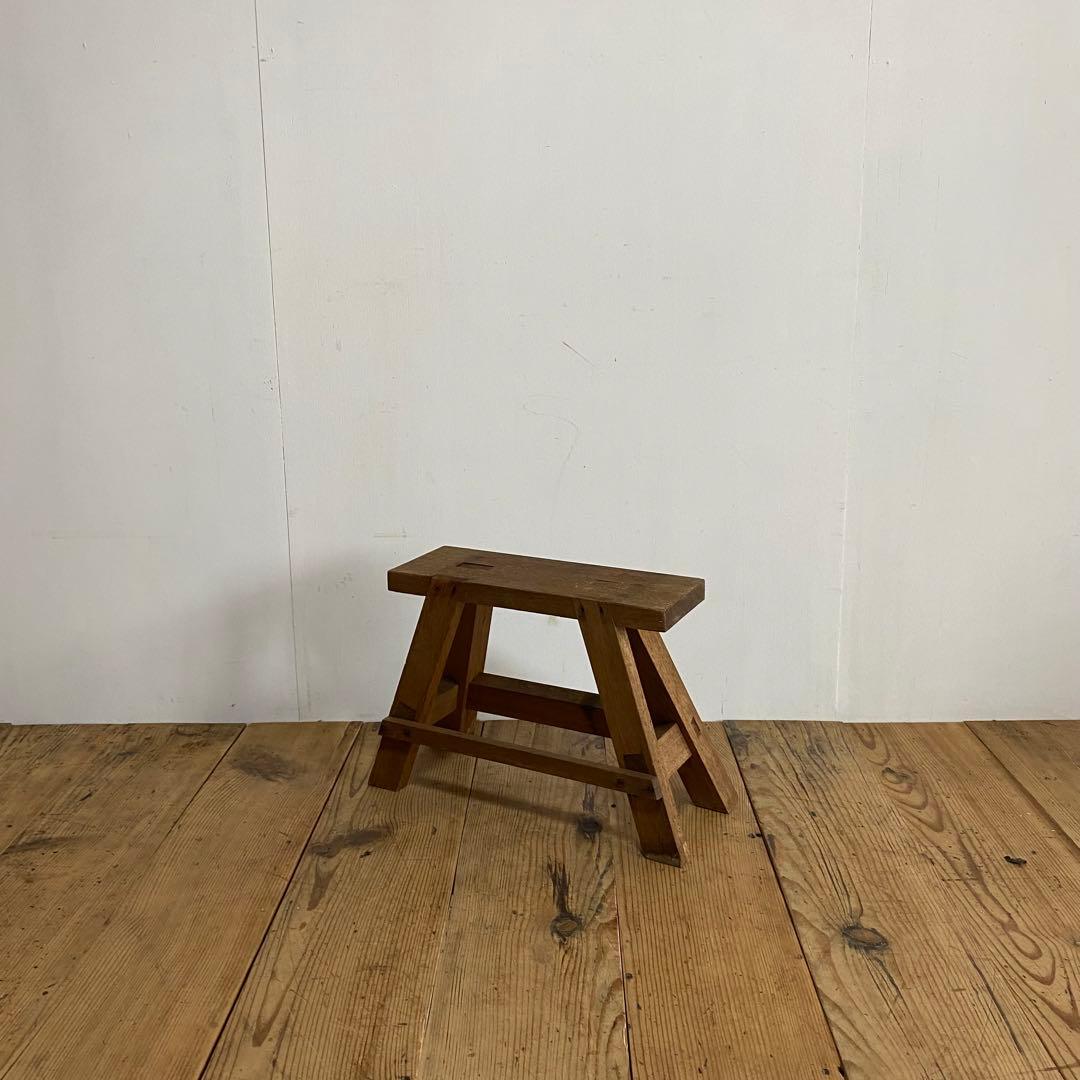 アンティーク スツール 踏み台 無垢材 y30