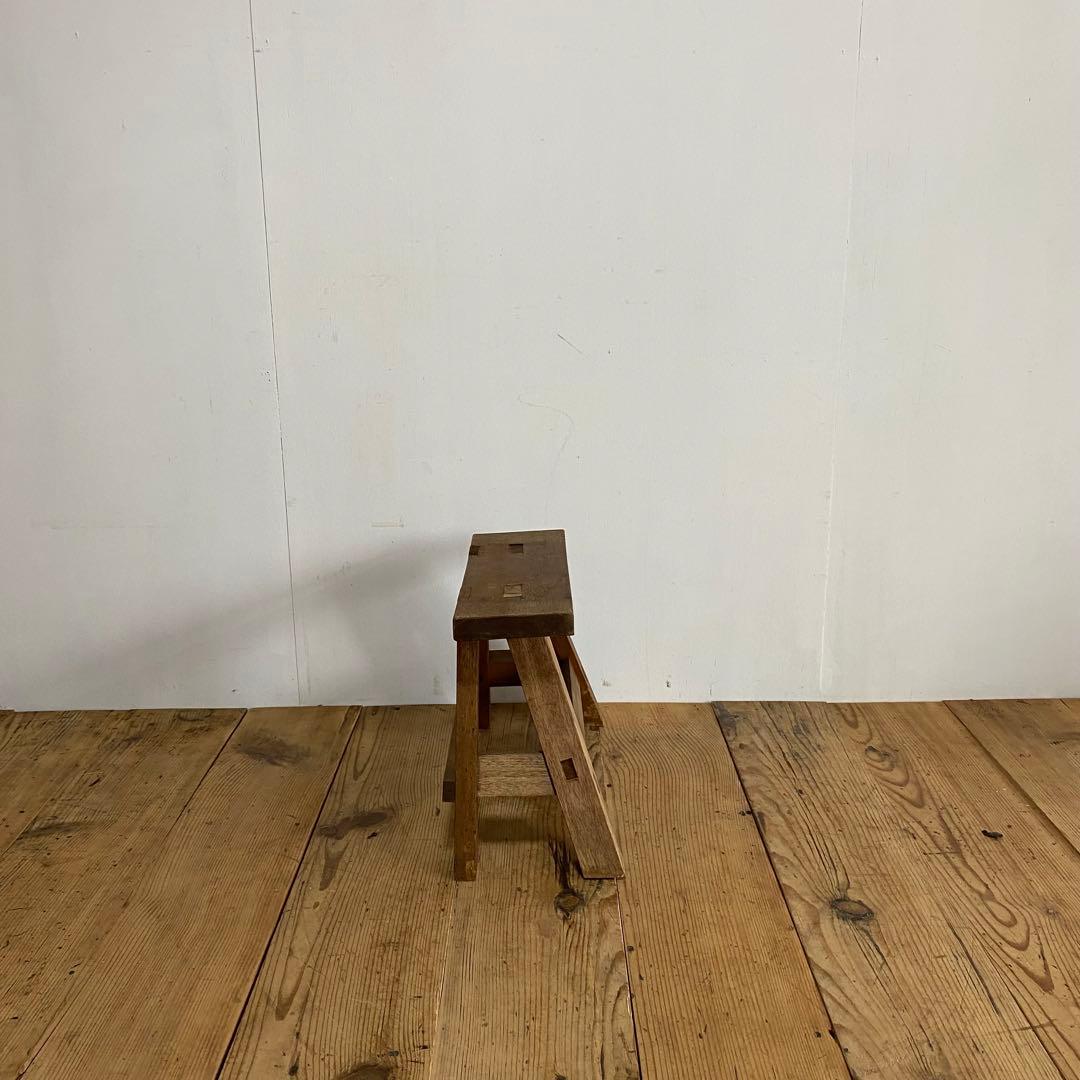 アンティーク スツール 踏み台 無垢材 y30