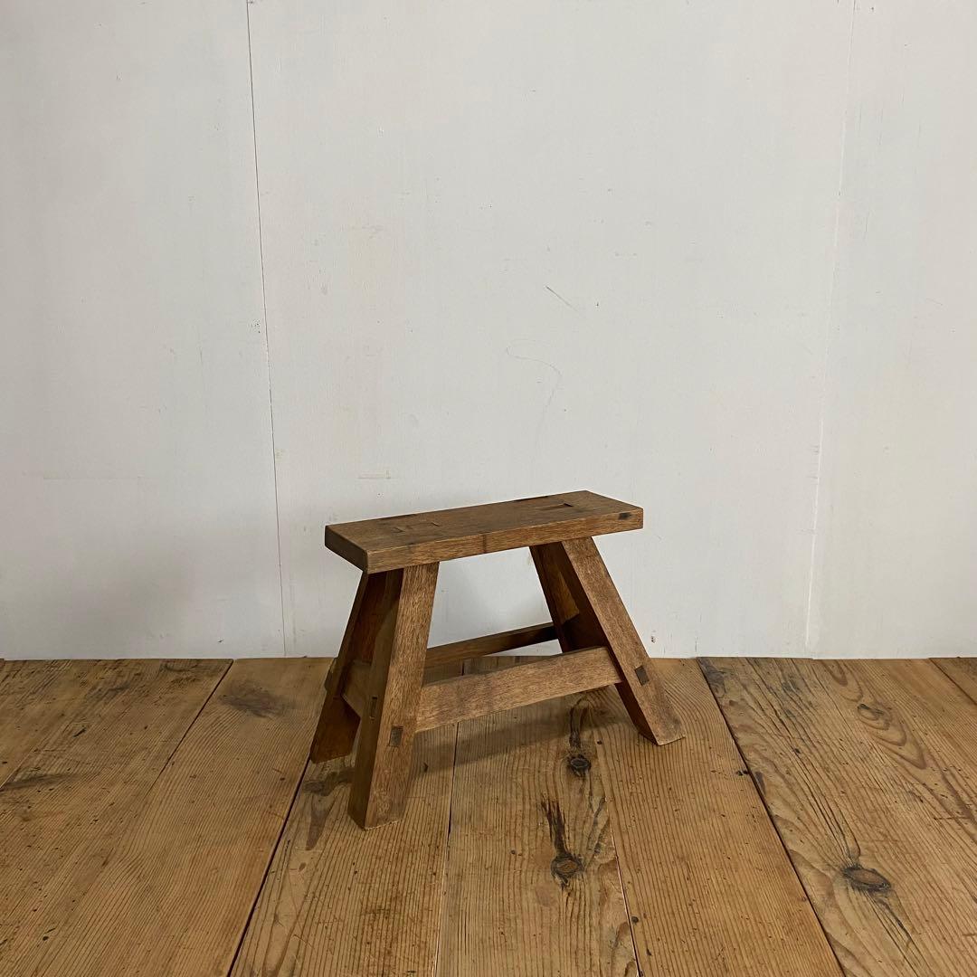 アンティーク スツール 踏み台 無垢材 y30