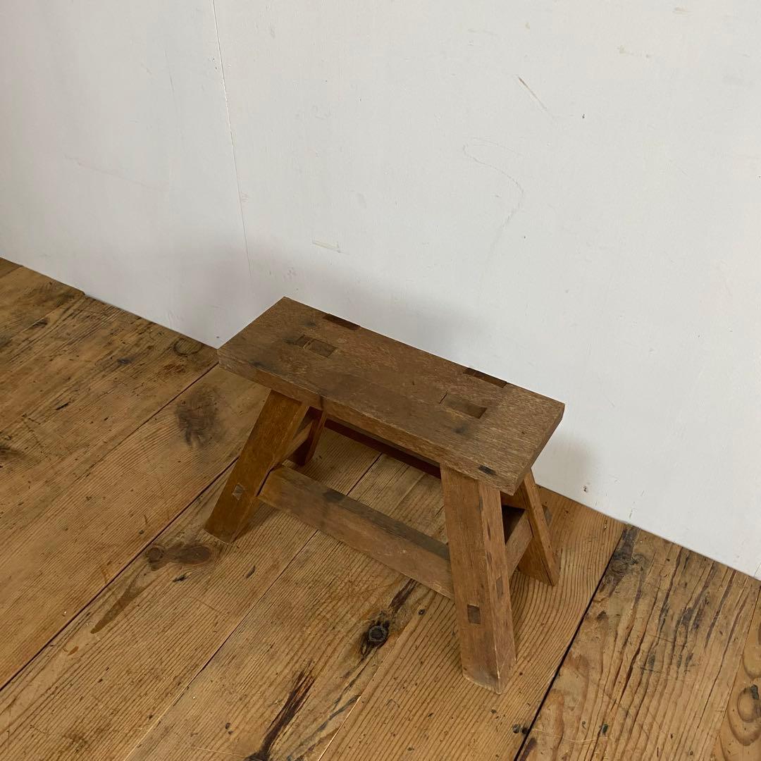 アンティーク スツール 踏み台 無垢材 y30