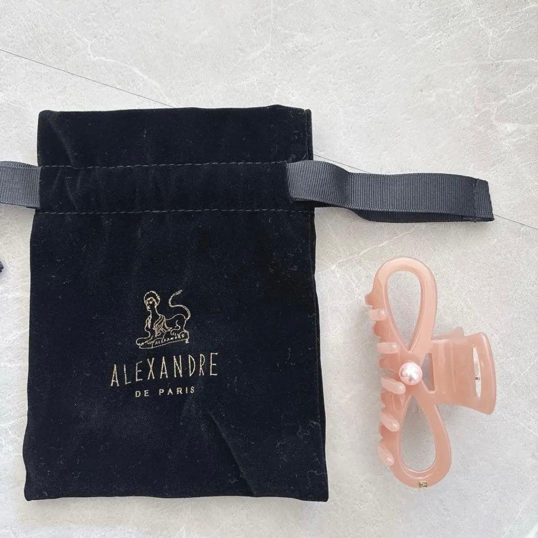 美品⭐️Alexandre De Paris ヘアクリップ　ピンク　リボン