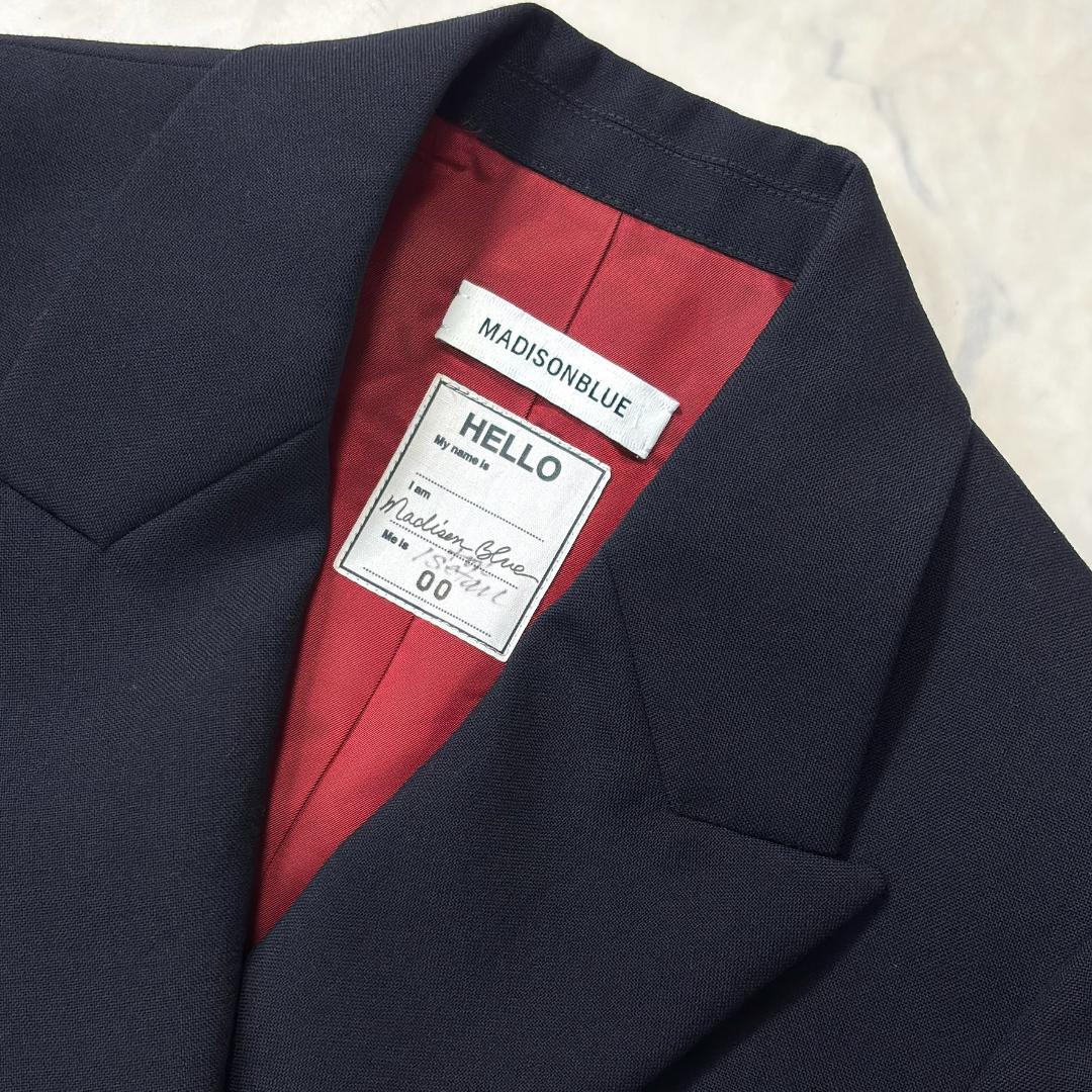 美品希少マディソンブルー HELLO刺繍 紺ブレ ダブル 金ボタン 00 tp9
