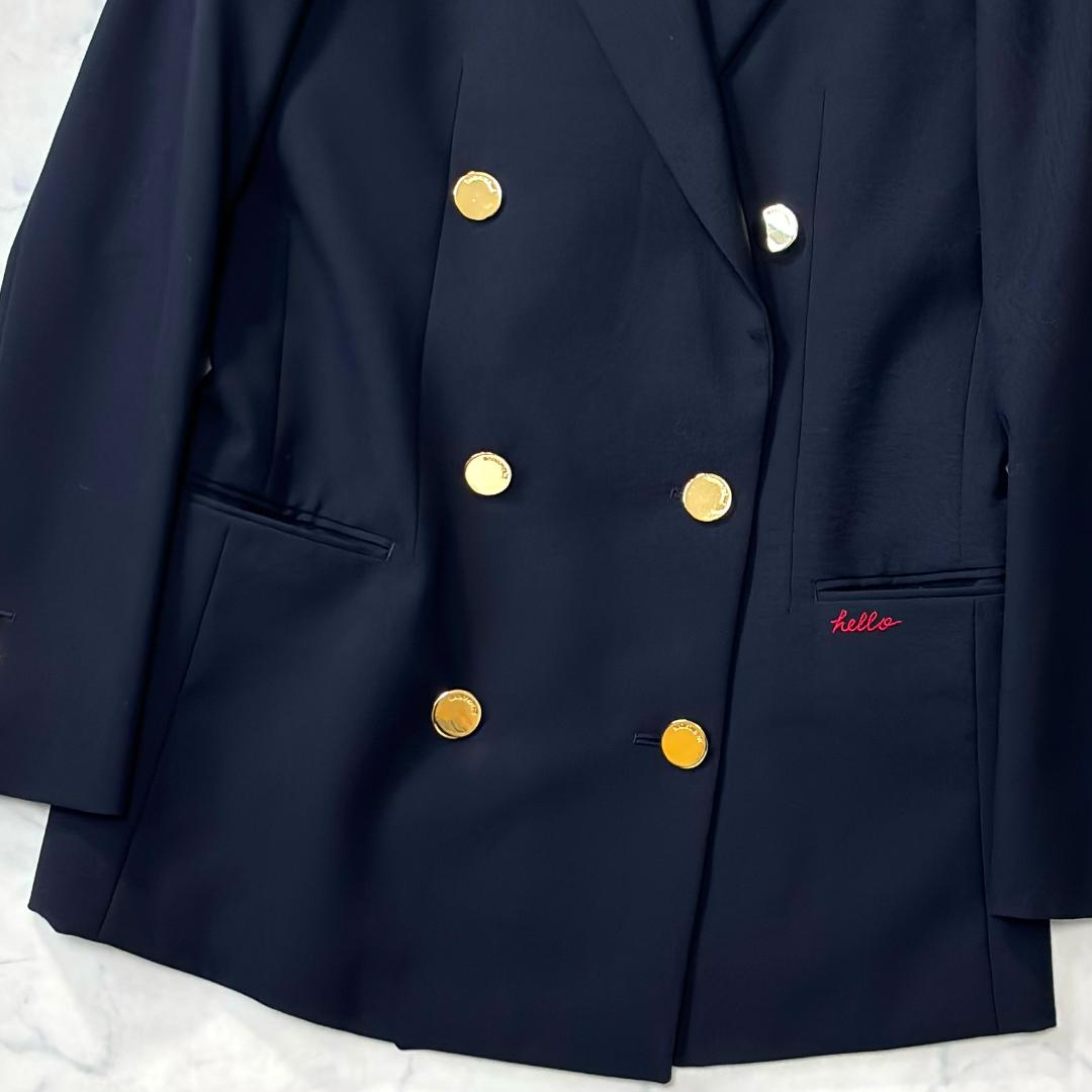 美品希少マディソンブルー HELLO刺繍 紺ブレ ダブル 金ボタン 00 tp9