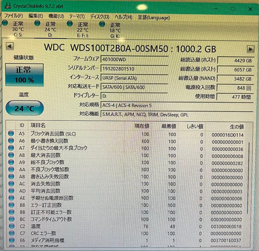 WD Blue 3D NAND SSD 1TB 2.5インチ