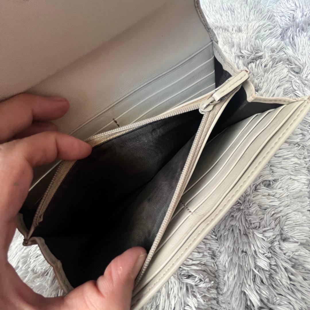 良品✨GUCCI マイクロシマ　ニース　長財布　ゴールド金具　ホワイトグレー