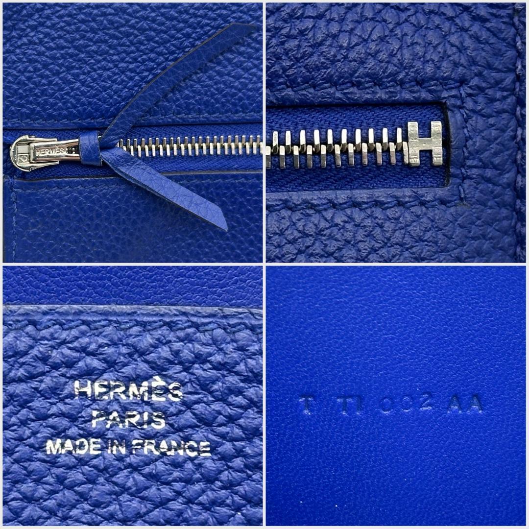 【極美品】HERMES エルメス ドゴンロング 財布 トリヨン T刻印　ブルー