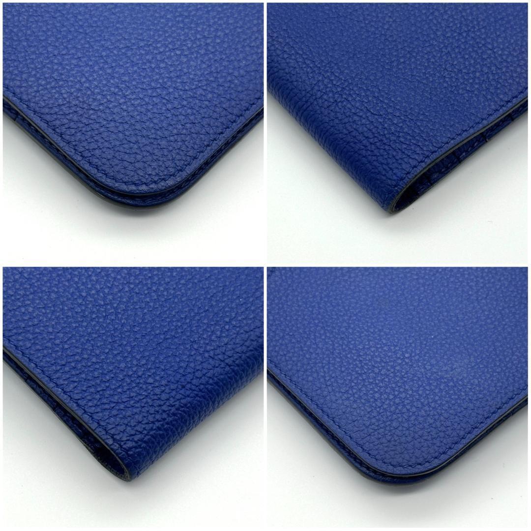 【極美品】HERMES エルメス ドゴンロング 財布 トリヨン T刻印　ブルー