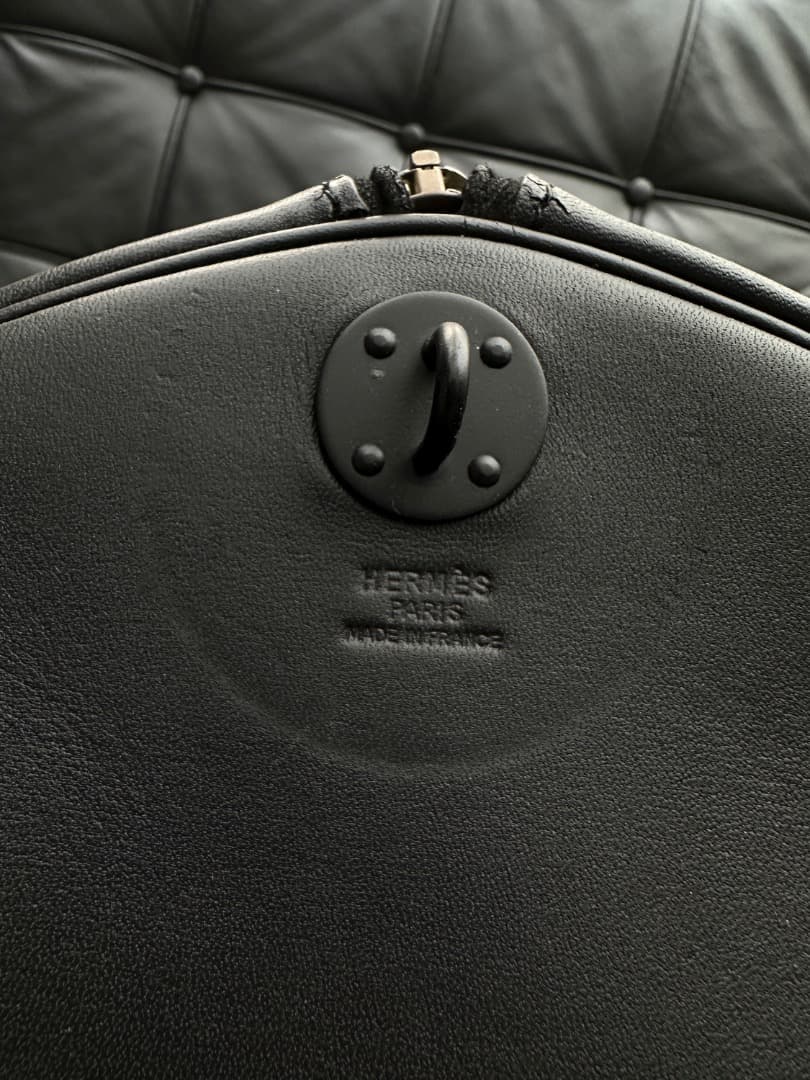 HERMES エルメス　ブラック ドラムバッグ　アールディ