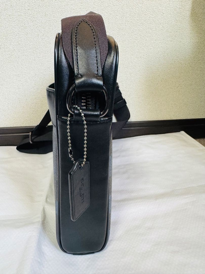 COACH 41 ショルダーバッグ メンズ ブラック チェック柄
