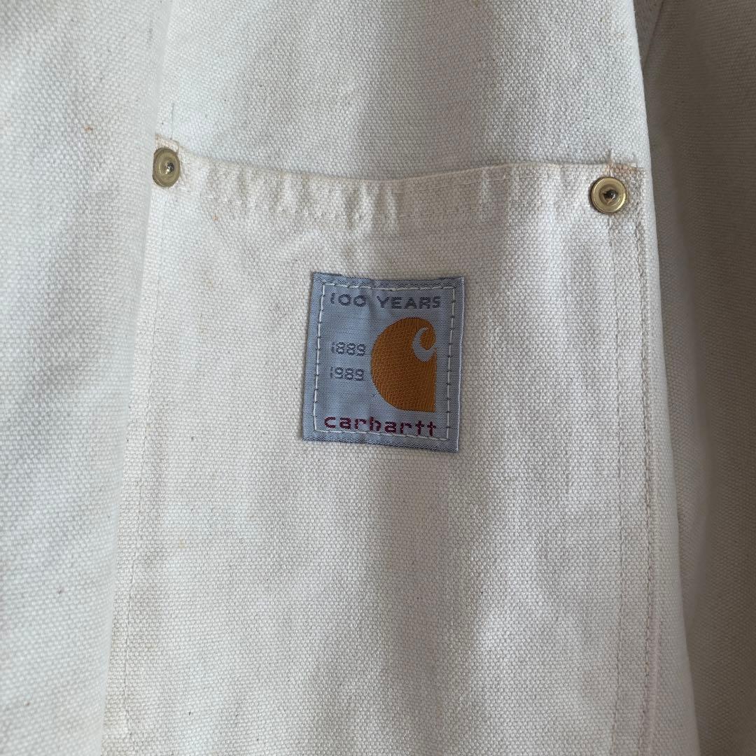 【USA製】Carhartt100Yearsカバーオール42 白L