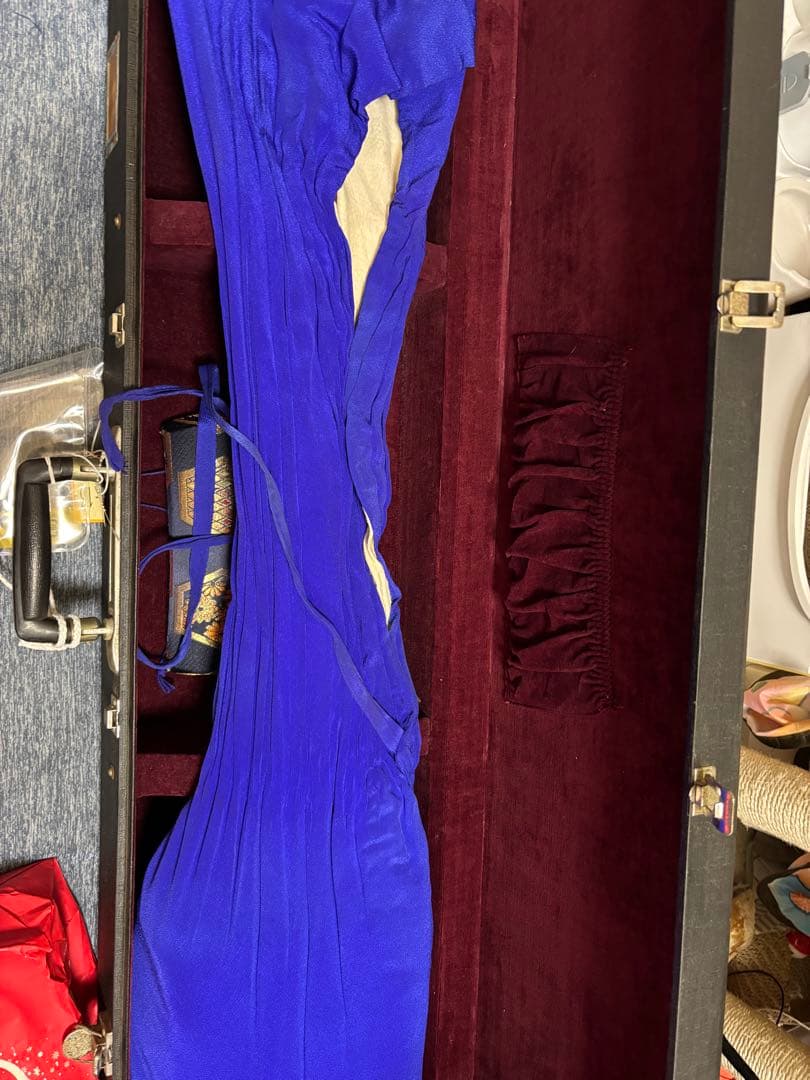 三味線 本体 青色 木製 3弦 ケース付き ×2