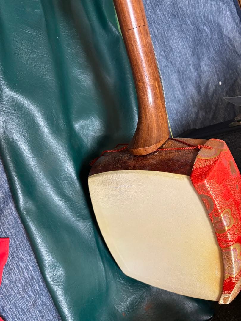 三味線 本体 青色 木製 3弦 ケース付き ×2