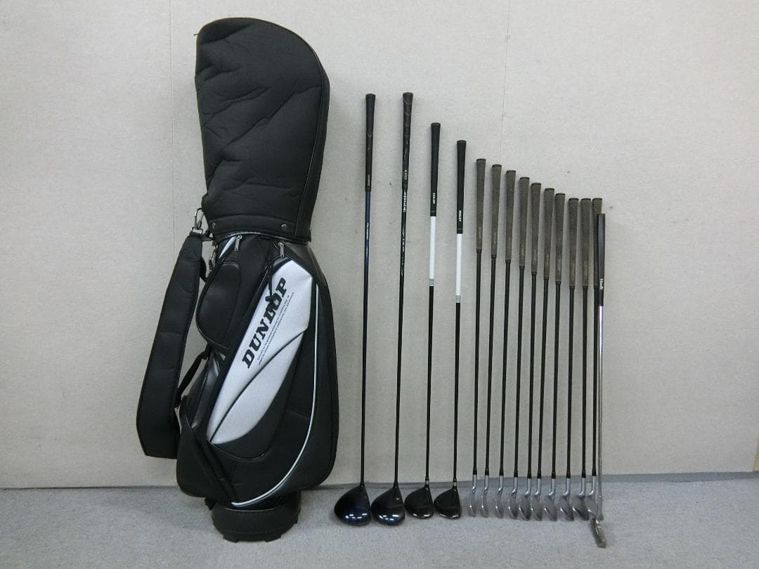 b671 初心者必見 ダンロップ 等メンズゴルフ１５本セット※Ｄｒ２本入り
