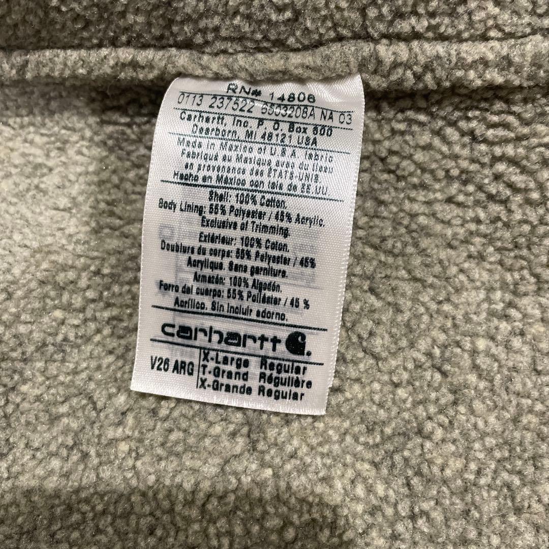 Carhartt ダックベスト フリースライナー XL カーハート モス　カーキ