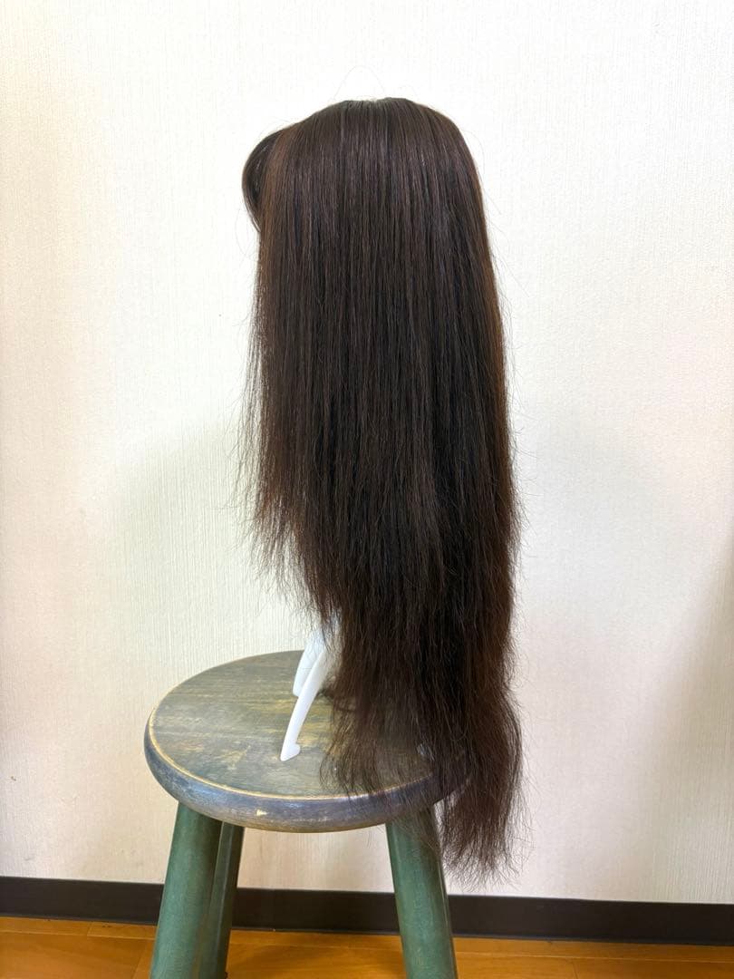 人毛100%フルウィッグ　リネアストリア チョコブラウン ストレートロング
