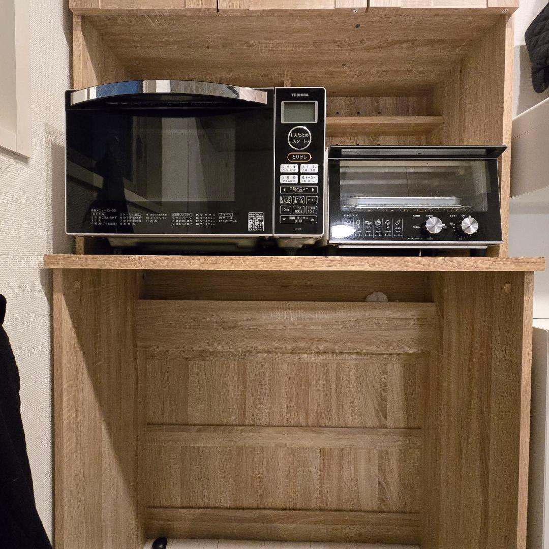 【発送時期調整可】幅90 LOWYA ゴミ箱収納付 食器棚 キッチン収納