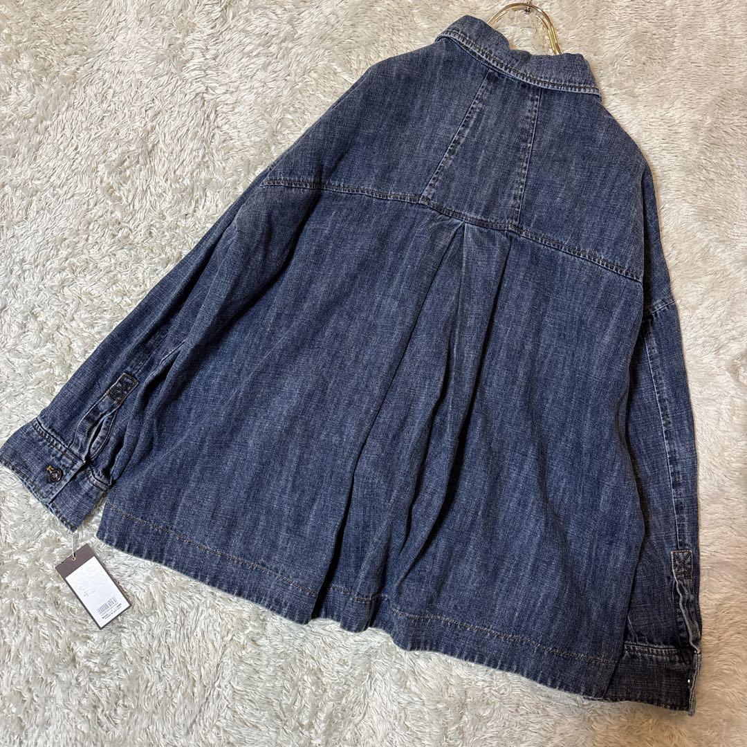 新品タグ付き＊ayane アヤン リネン混デニムジャケット ブリーチ