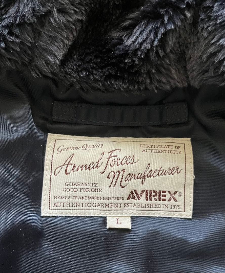 AVIREX N3B ネイビー ミリタリージャケット L