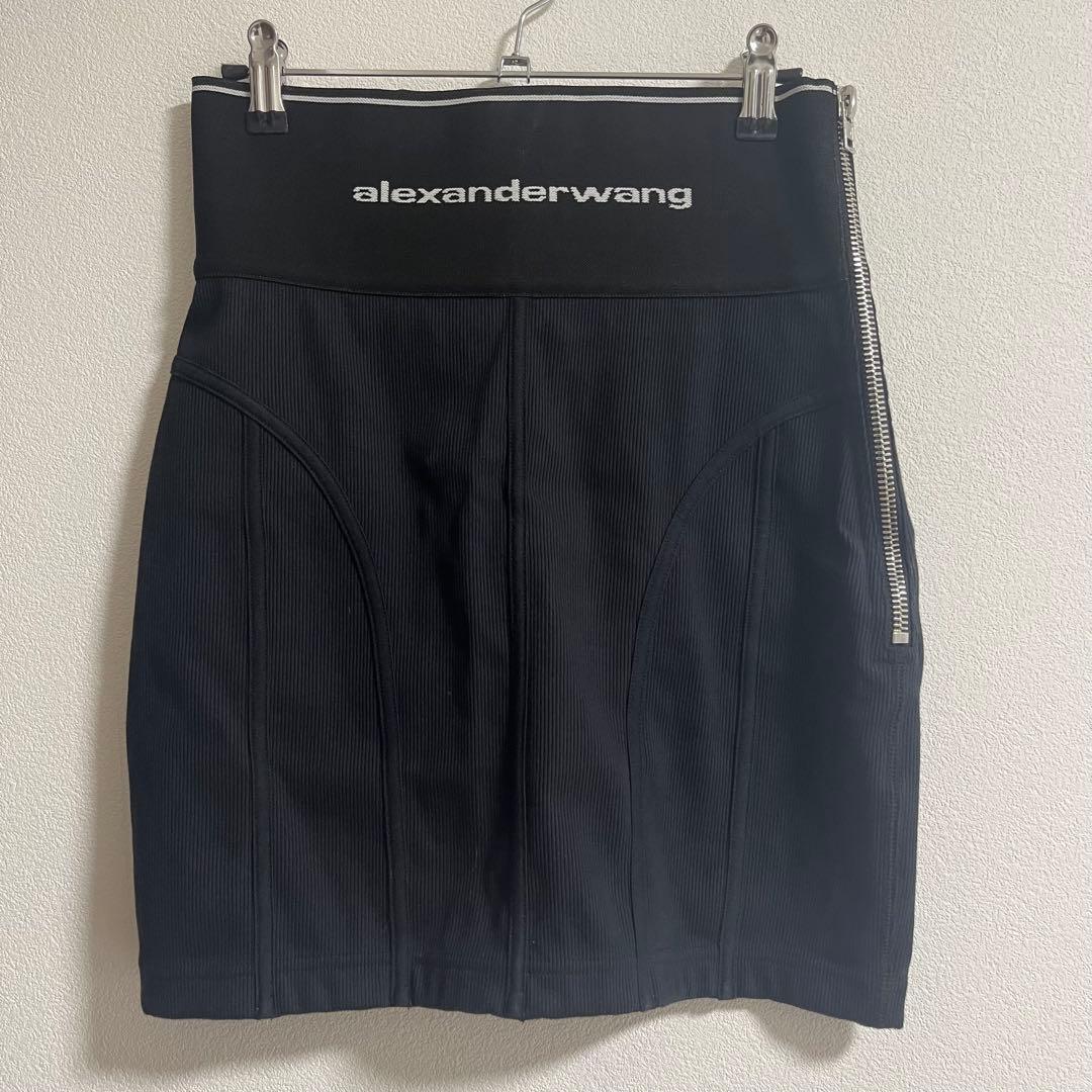 直営店購入本物Alexanderwang ロゴ エラスティック ミニスカート