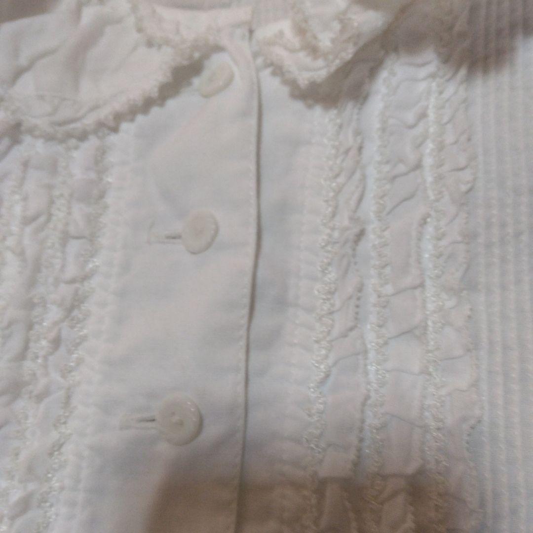 ピンクハウス　激かわフリル付きホワイト長袖ブラウス