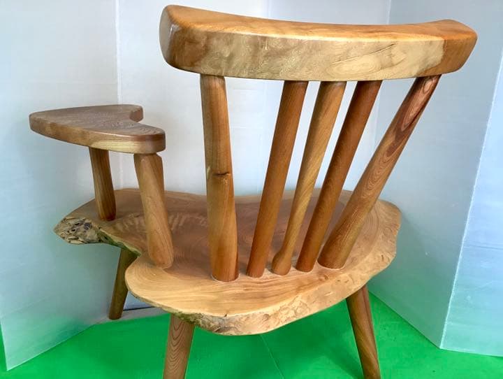 総けやき　輪切り　幸せなイス　一点物　手造り
