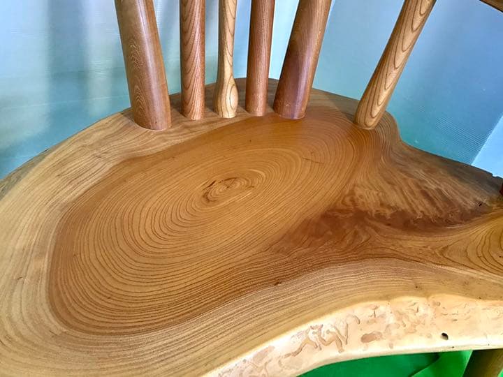 総けやき　輪切り　幸せなイス　一点物　手造り