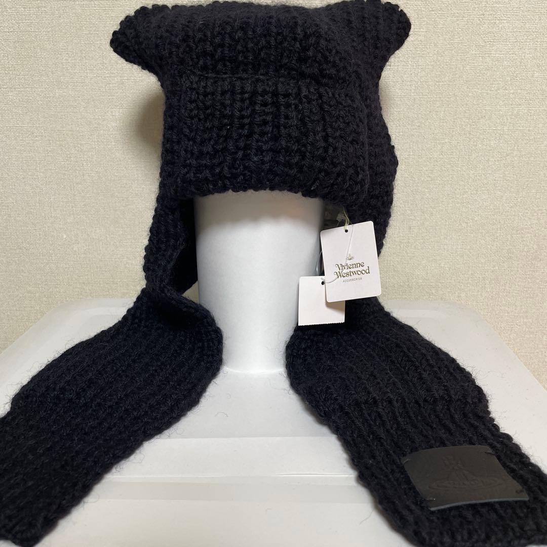 Viviennewestwood ネコ耳ブラックニット帽