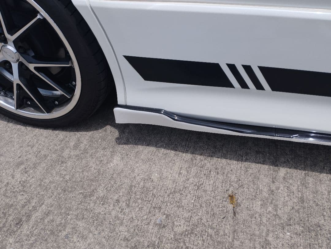 ヴォクシーノアエクスファイア80系自作加工　フィンサイドステップ　2色塗分風白黒