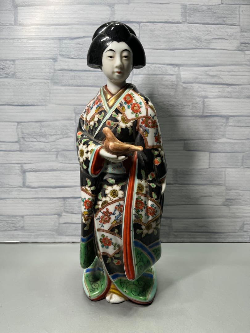 明治時代　九谷焼　美人　立像