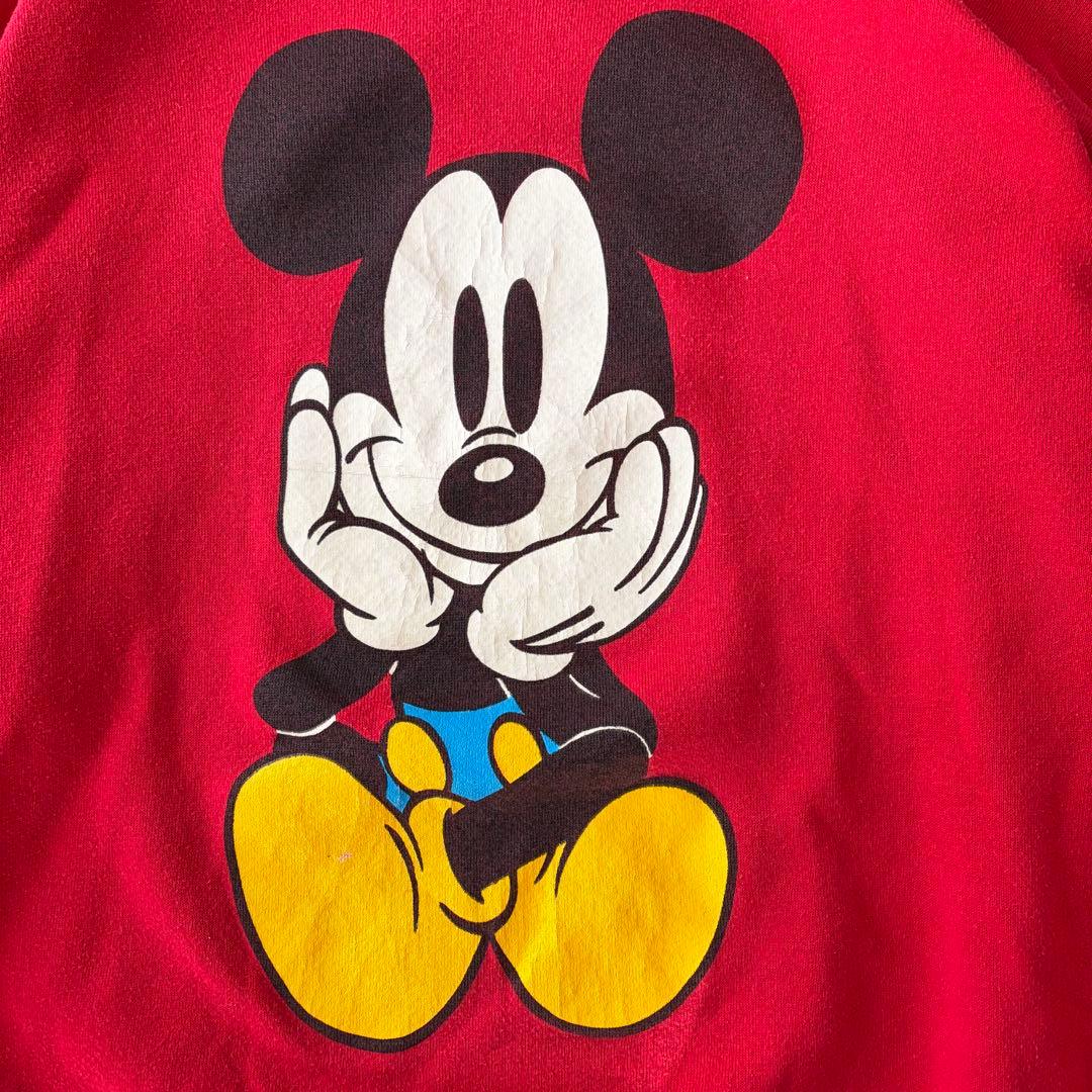 古着 90年代 ミッキーマウス おすわり　キャラクタースウェットトレーナー