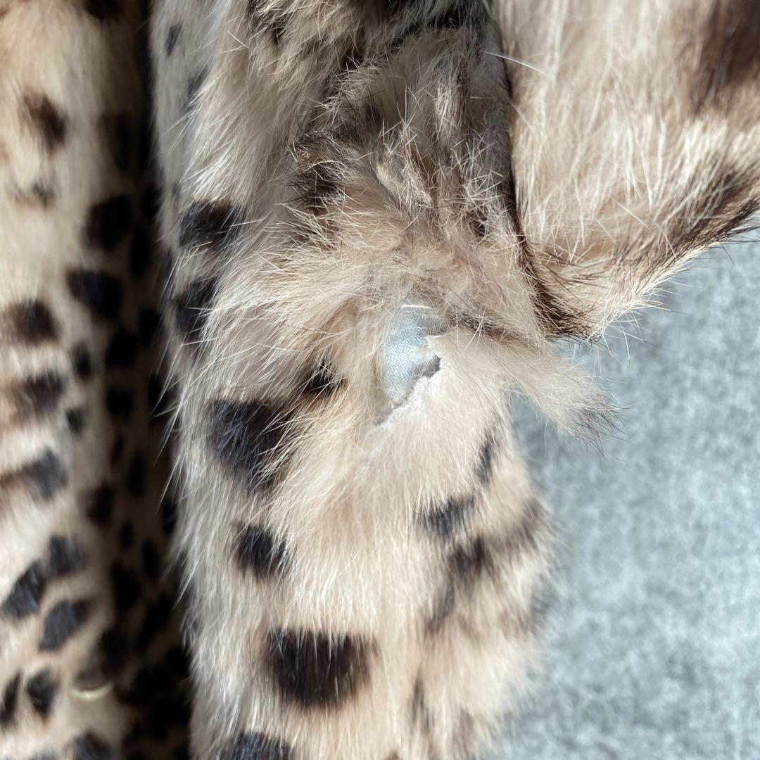 ラビットファー100% ヒョウ柄 ファーコート ダブルスタンダード 高級アウター