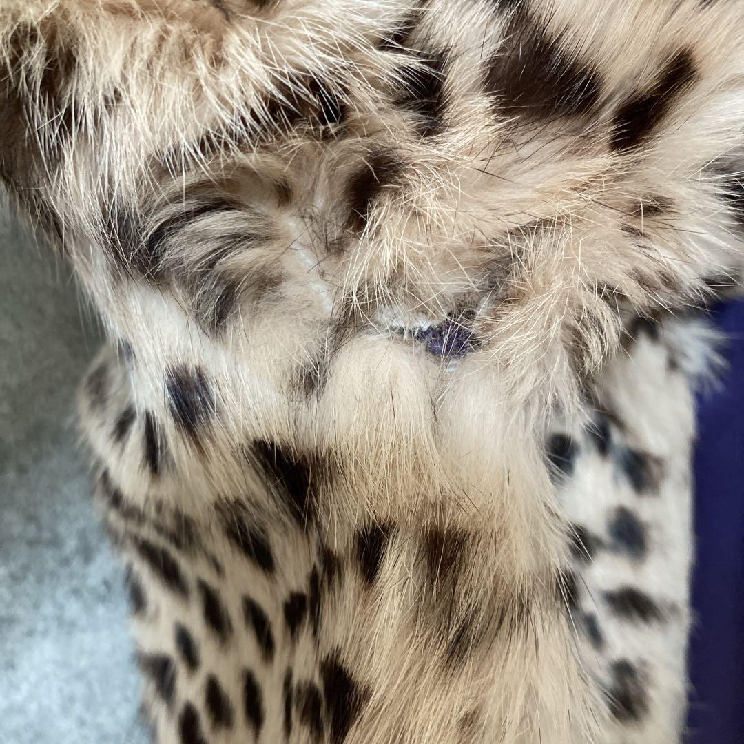 ラビットファー100% ヒョウ柄 ファーコート ダブルスタンダード 高級アウター