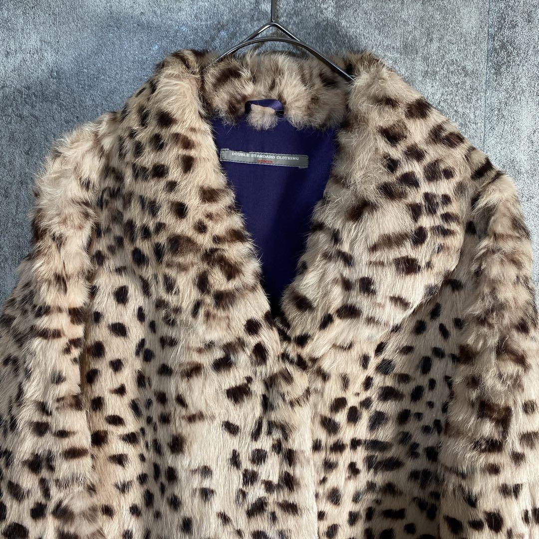 ラビットファー100% ヒョウ柄 ファーコート ダブルスタンダード 高級アウター