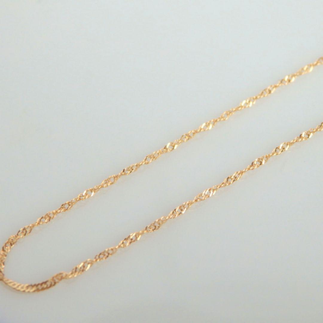オリーブ　k18ネックレス　スクリューチェーン　約1㎜幅　つけっぱなし