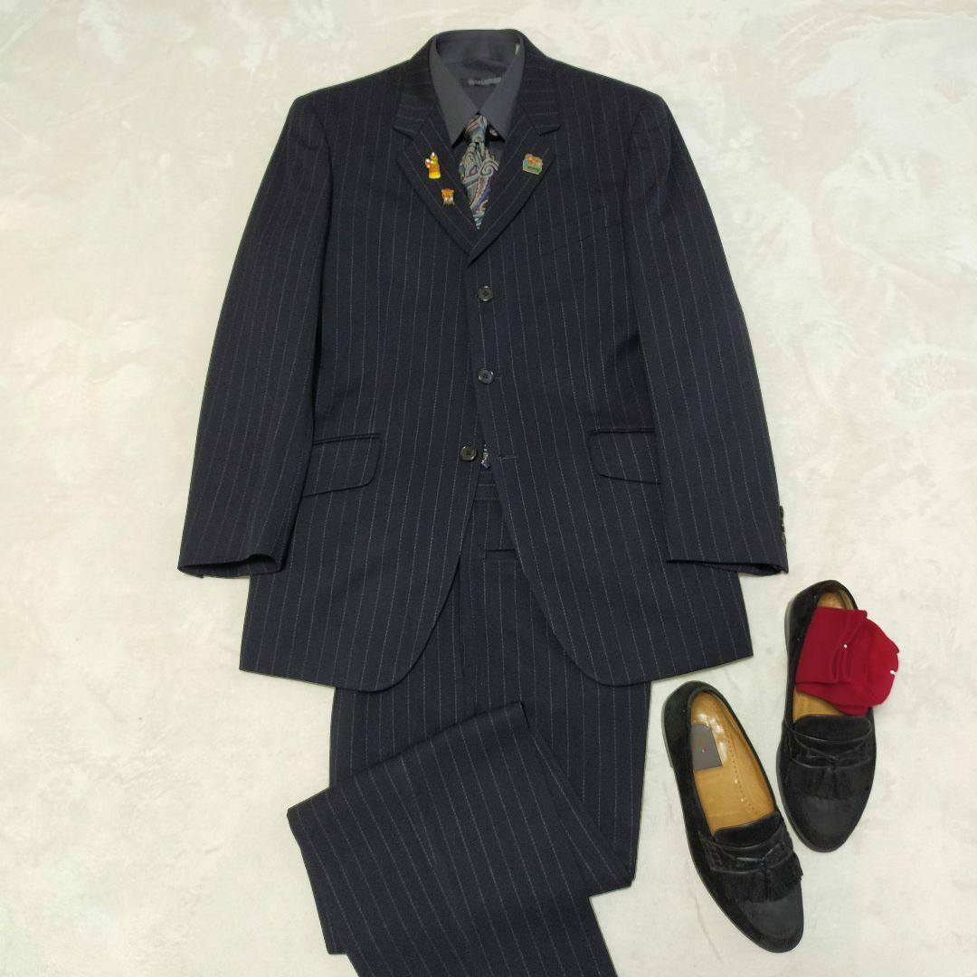 美品　90S　Paul Smith　ピンストライプ柄　3釦スーツ　Lサイズ