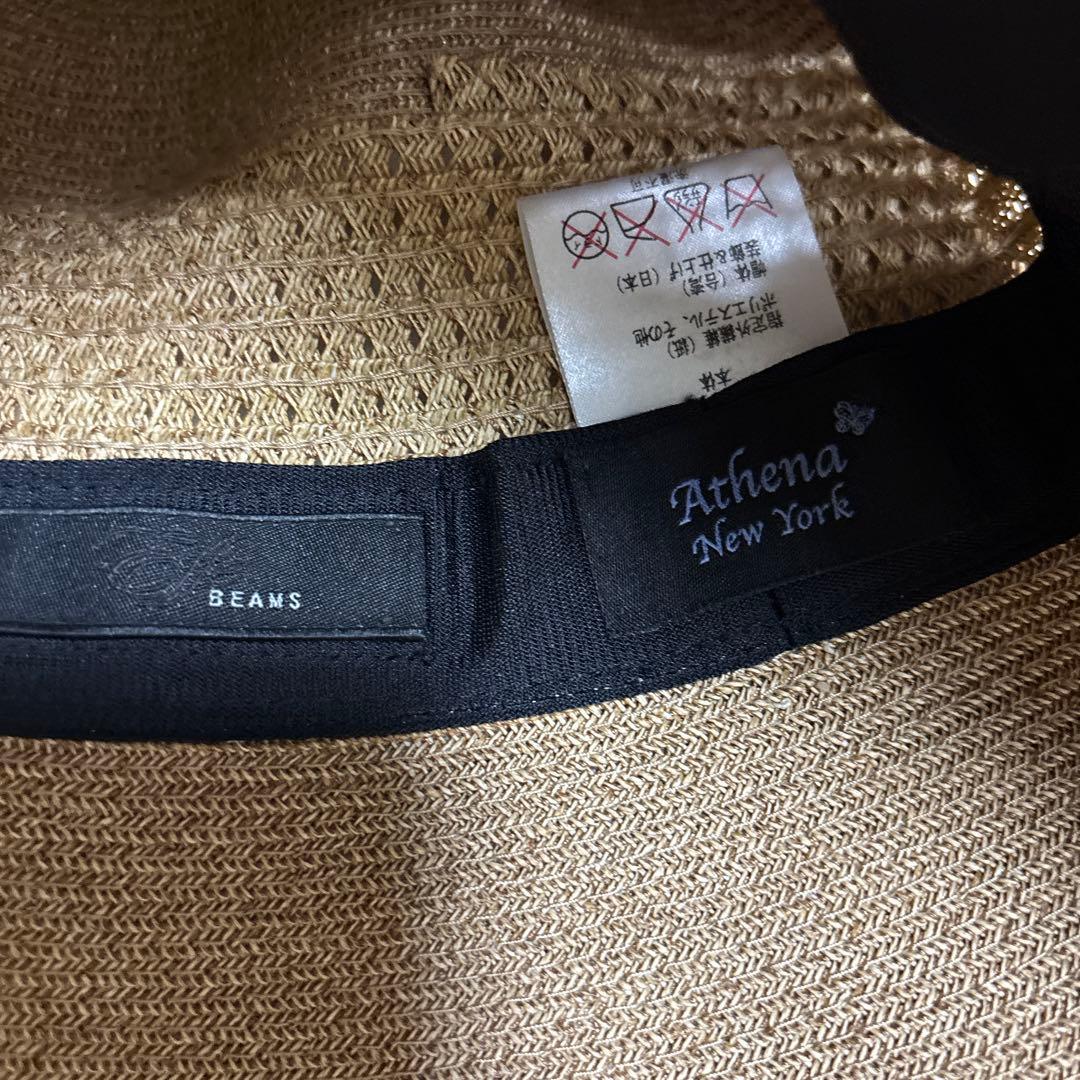 Athena New York （BEAMSとコラボ）麦わら帽子 ベージュ