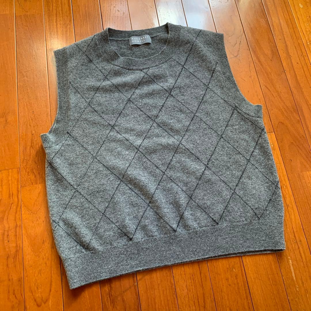 楽一番　2024AW マーガレットハウエル　ニットベスト　アーガイル