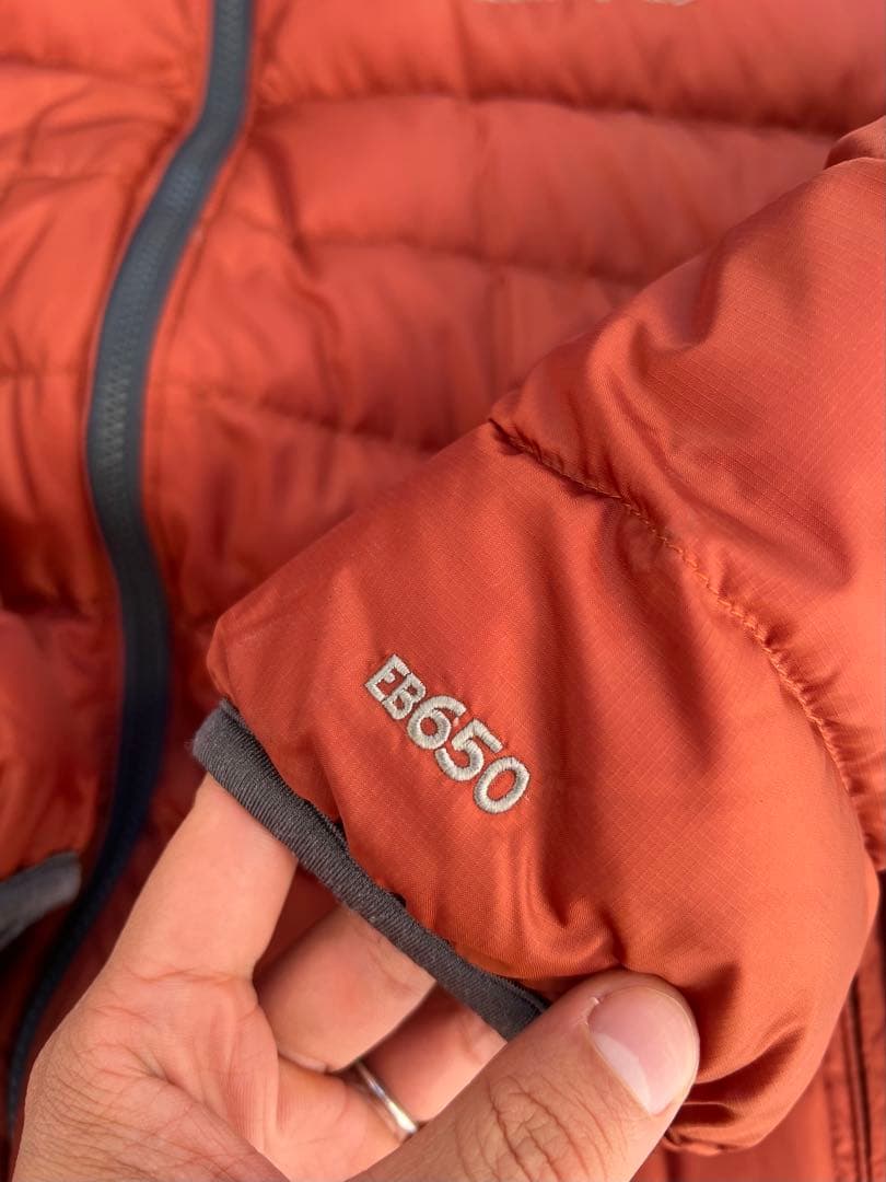 down puffer y2kオレンジ フード付き ダウンジャケット