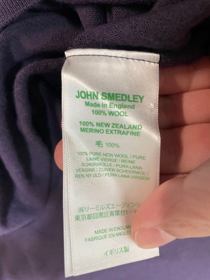 極美品　JOHN SMEDLEY モックネック　パープル ニット M
